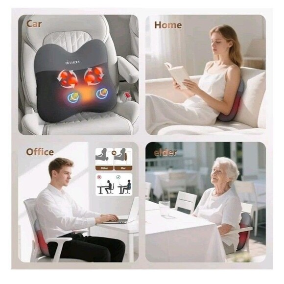 Cordless 4D Shiatsu And Percussion Massage Pillow With Heat Deep Tissue Pain... - Picture 8 of 11